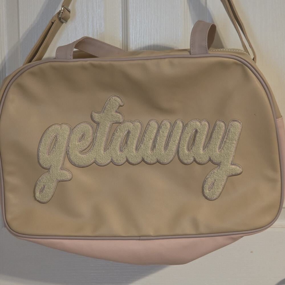 Jadelynn Brooke Duffle Bag Weekender Tan/Blush/Lavender Getaway